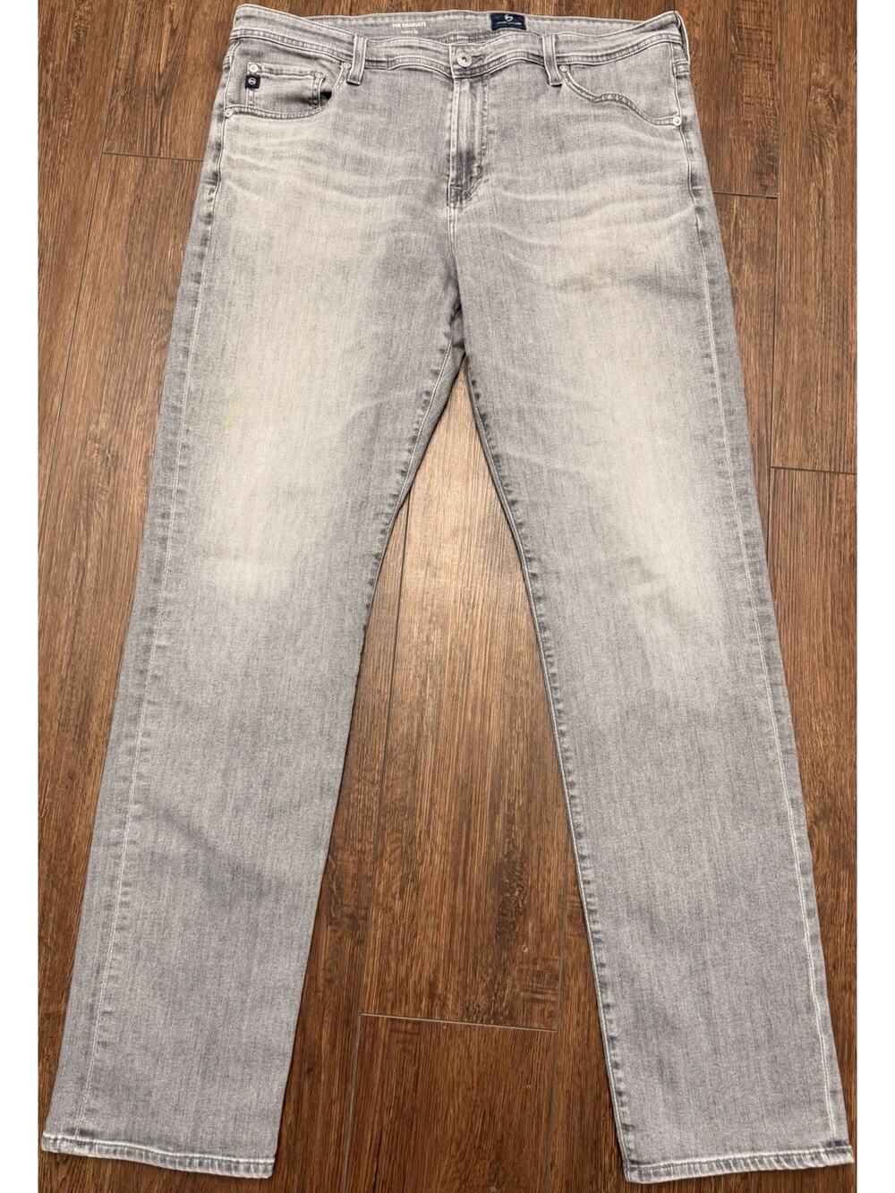 AG Adriano Goldschmied the Graduate Men's Tailored Leg Gray Jeans Size 38x34